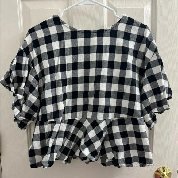 BP cropped black and white plaid shirt size XS - Picture 5 of 5